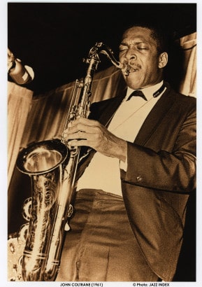 Saxophonist John Coltrane on tenor sax