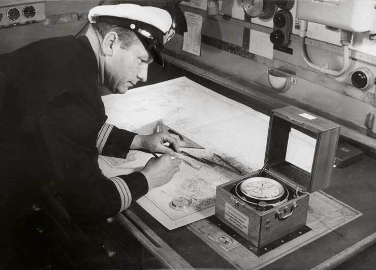 Marinechronometer im Einsatz