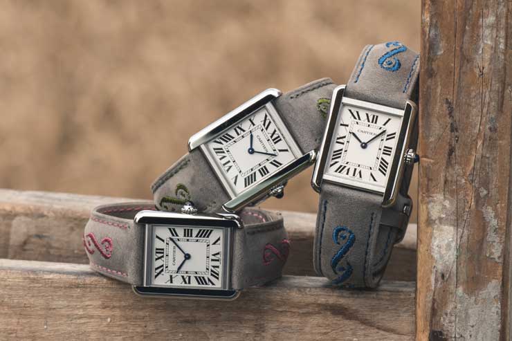 Uhrenbänder in Trachtenoptik von Cartier