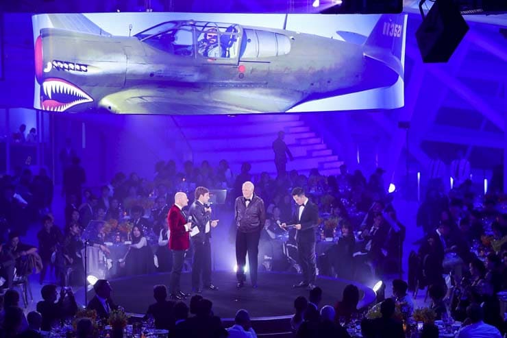 November 20th Breitling Gala Night Beijing Gala Dinner. Breitling. Breitling CEO Georges Kern and Taylor Stevensen and Ollie Crawford on Stage (PPR/Breitling)