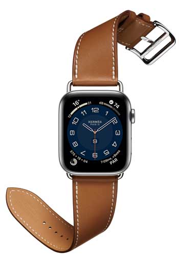 Apple Watch Hermès Series 6 mit Armband Single Tour Attelage