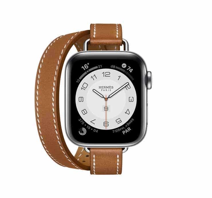 Apple Watch Hermes Series 6 40mm Fauve Barenia Calfskin Double Tour Attelage Strap 2.