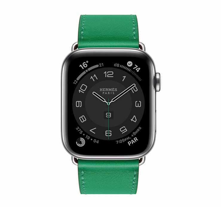 Apple Watch Hermes Series 6 44mm Bambou Swift Calfskin Simple Tour Strap. (2)
