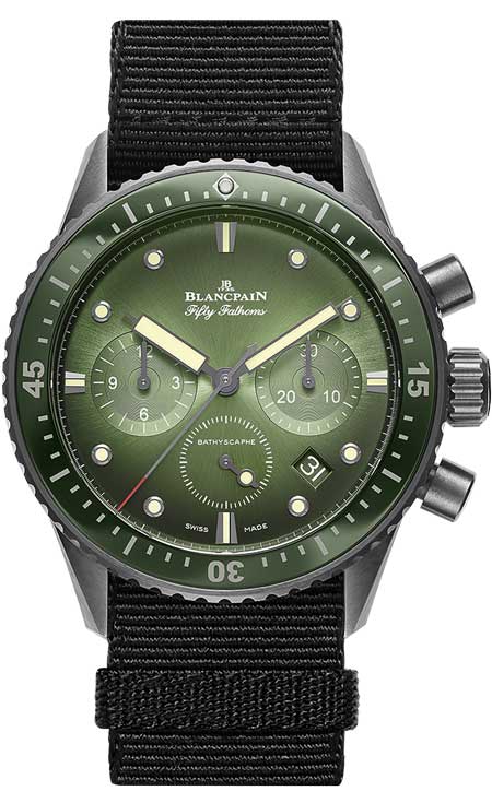 Fifty Fathoms Bathyscaphe Chronograph Flyback Green Dial