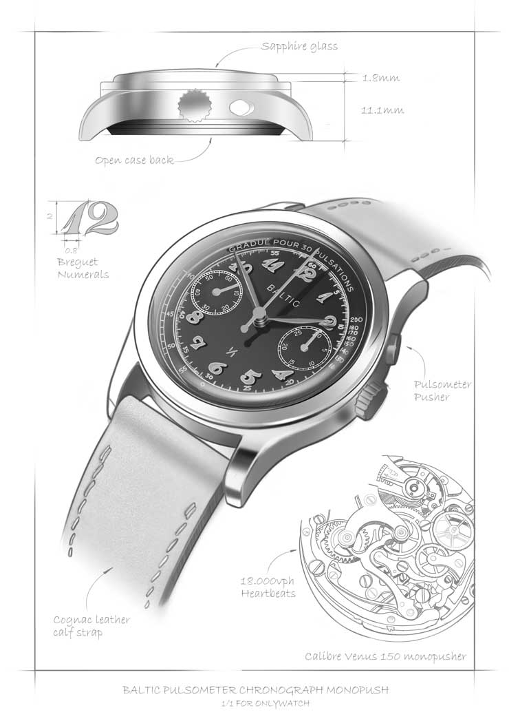 740.Baltic Pulsometer Chronograph Monopusher 1/1