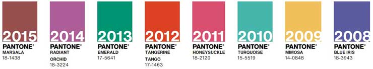 Pantone Colours 2008 - 2015