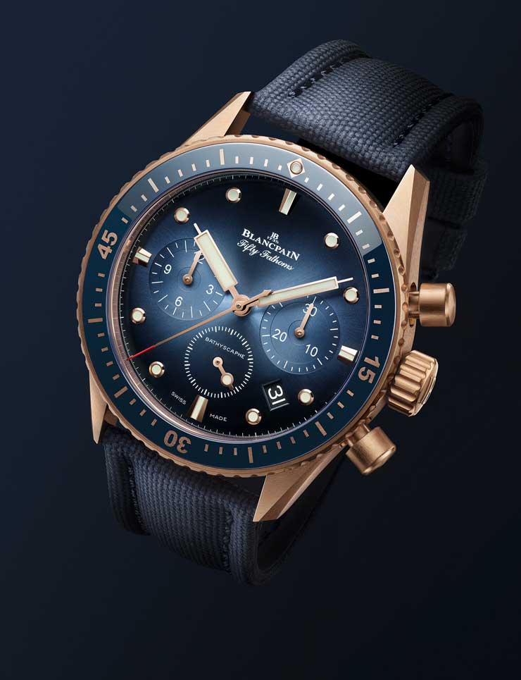 Fifty Fathoms Bathyscaphe Chronographe Flyback in Rotgold 