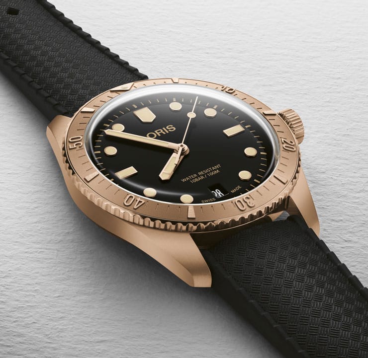 Oris Divers Sixty-Five Date Cotton Candy Sepia